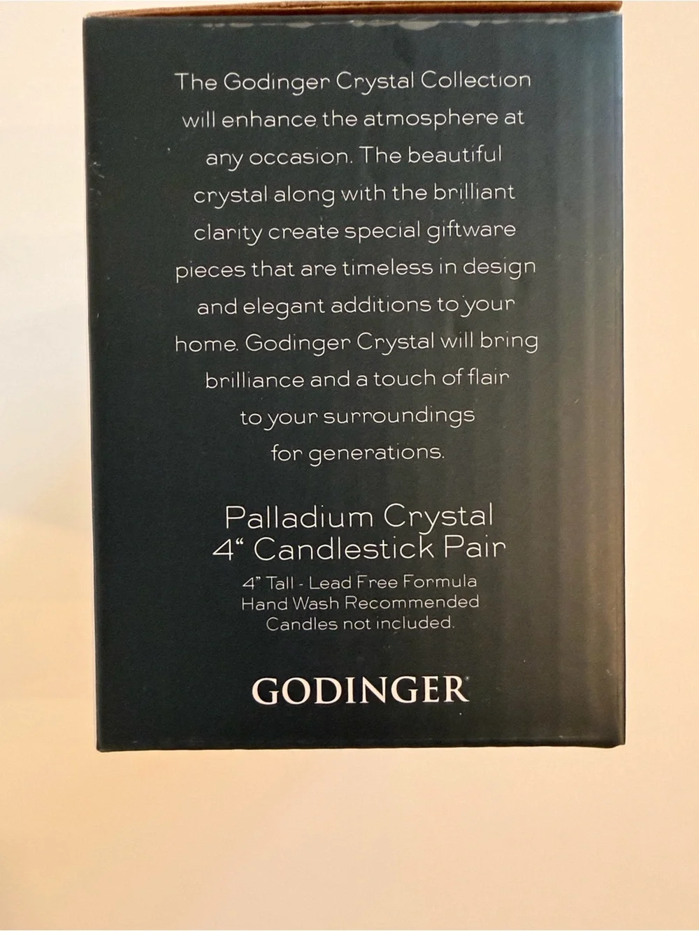Godinger Palladium Crystal 4” Candlesticks Set of 4 Two Pairs New in Box NIB